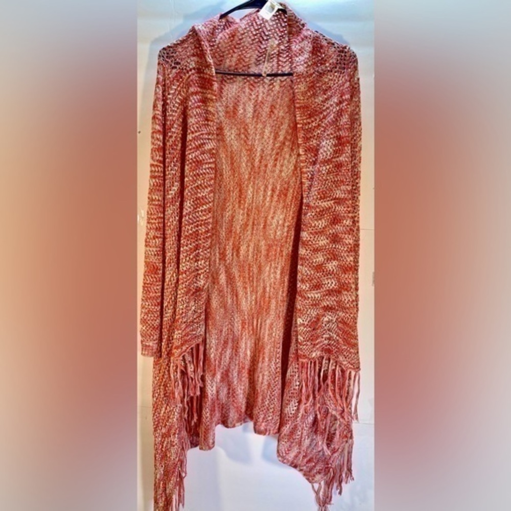 NWT KRAZY KAT PINK AND YWHITE CARDIGAN SIZE XL